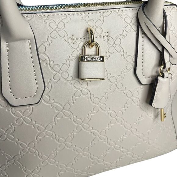 Nine West Alixson Shoulder Bag Purse Cement Small - Picture 2 of 10